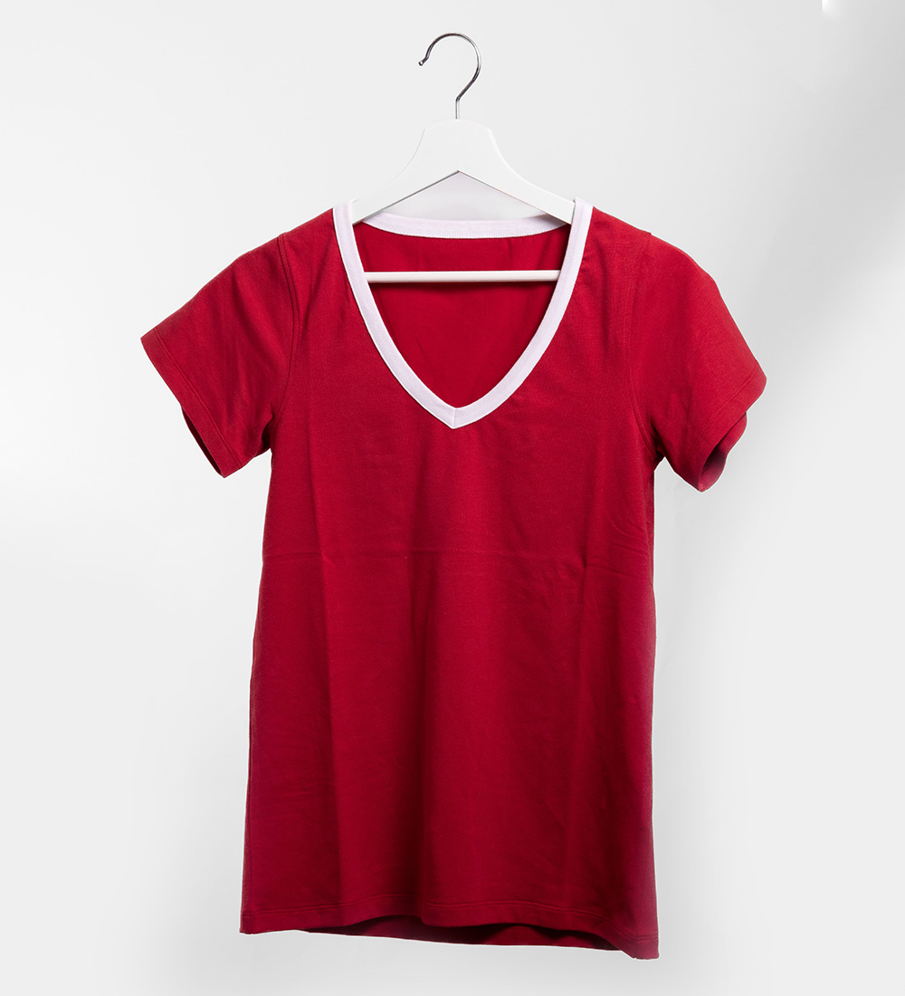 Womens red and white t-shirt